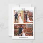 エレガントモダンchic script 4枚結婚写真 招待状 (裏面)