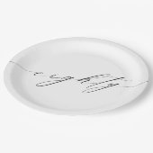 エレガントモダンChic Script 80th誕生日 ペーパープレート (アングル)