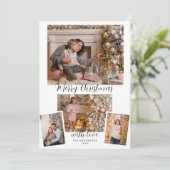 エレガントモダンChristmasカスタム Script Photos Holi シーズンカード (スタンド正面)