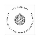 エレガントモダンChristmas Bauble Name & Address セルフインキングスタンプ (デザイン)