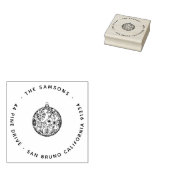 エレガントモダンChristmas Bauble Name & Address ラバースタンプ (押印)