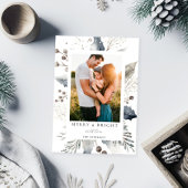 エレガントモダンChristmas Botanical写真 シーズンカード