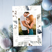 エレガントモダンChristmas Botanical写真 シーズンカード