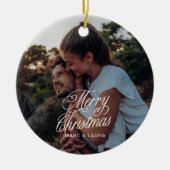 エレガントモダンChristmas Coule写真 セラミックオーナメント (正面)