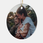 エレガントモダンChristmas Coule写真 セラミックオーナメント (左)