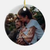 エレガントモダンChristmas Coule写真 セラミックオーナメント (裏面)