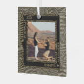 エレガントモダンChristmas Coule Photo ガラスオーナメント (正面左)