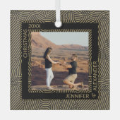 エレガントモダンChristmas Coule Photo ガラスオーナメント (正面)