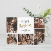 エレガントモダンChristmas Family 5写真 シーズンカード (スタンド正面)