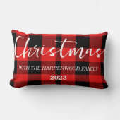 エレガントモダンChristmas Family Name ランバークッション (正面)
