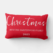 エレガントモダンChristmas Family Name ランバークッション (裏面)