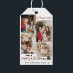 エレガントモダンChristmas Family Photo Collage ギフトタグ<br><div class="desc">エレガントモダンChristmas Family Photo Collage</div>