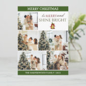 エレガントモダンChristmas Family Photo Collage シーズンカード (スタンド正面)