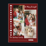 エレガントモダンChristmas Family Photo Collage シーズンポストカード<br><div class="desc">エレガントモダンChristmas Family Photo Collage</div>