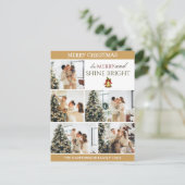 エレガントモダンChristmas Family Photo Collage シーズンポストカード (スタンド正面)