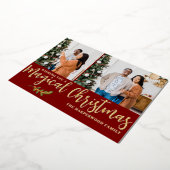 エレガントモダンChristmas Family Photo Collage 箔シーズンカード (回転した状態)