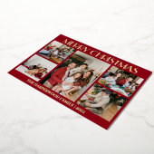 エレガントモダンChristmas Family Photo Collage 箔シーズンカード (回転した状態)