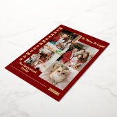 エレガントモダンChristmas Family Photo Collage 箔シーズンカード (回転した状態)