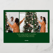 エレガントモダンChristmas Family Photo Collage 箔シーズンカード (裏面)