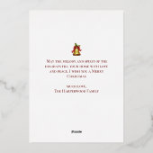 エレガントモダンChristmas Family Photo Collage 箔シーズンカード (裏面)