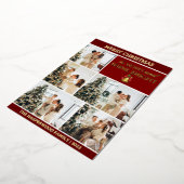 エレガントモダンChristmas Family Photo Collage 箔シーズンカード (回転した状態)