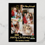 エレガントモダンChristmas Family Photo Collage 箔シーズンカード<br><div class="desc">エレガントモダンChristmas Family Photo Collage</div>