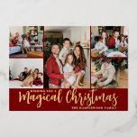 エレガントモダンChristmas Family Photo Collage 箔シーズンカード<br><div class="desc">エレガントモダンChristmas Family Photo Collage</div>