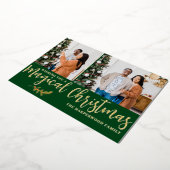 エレガントモダンChristmas Family Photo Collage 箔シーズンカード (回転した状態)