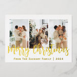 エレガントモダンChristmas Family Photo Collage 箔シーズンカード<br><div class="desc">エレガントモダンChristmas Family Photo Collage</div>
