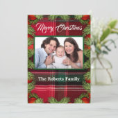 エレガントモダンChristmas Family Photo Loves シーズンカード (スタンド正面)