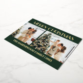 エレガントモダンChristmas Family Two Photo 箔シーズンカード (回転した状態)