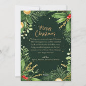 エレガントモダンChristmas Photo Botanical Greenery シーズンカード (裏面)