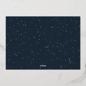 エレガントモダンChristmas tree one photo navy金ゴールド 箔シーズンカード (裏面)