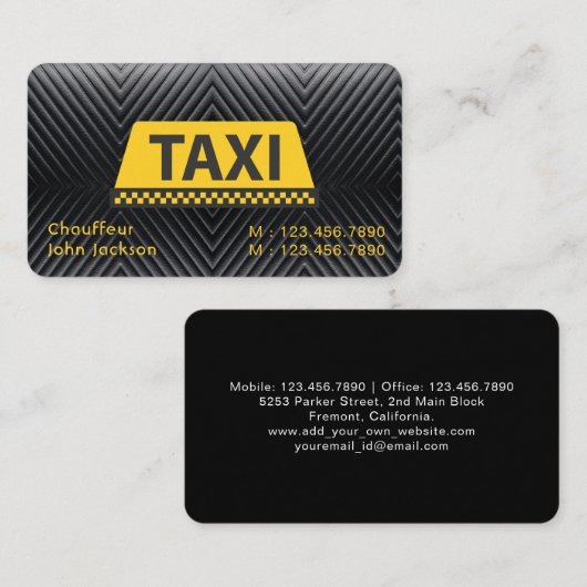 エレガントモダンClassiy Uberタクシー黒 名刺 (正面/裏面)
