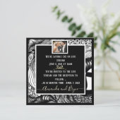 エレガントモダンCOVIDライブ結婚ストリーム 招待状 (スタンド正面)