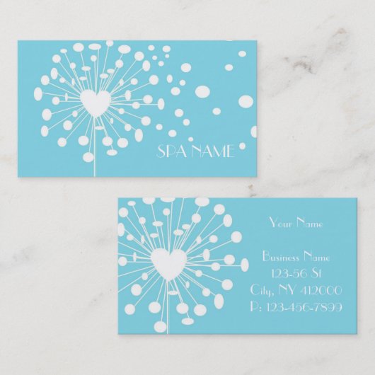 エレガントモダンDandelionマッサージセラピー 名刺 (正面/裏面)