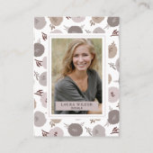 エレガントモダンDoula Photo Floral Pattern 名刺 (正面)