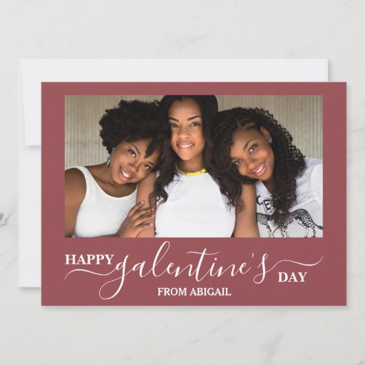 エレガントモダンGalentineの日の友最高の人写真 シーズンカード (正面)