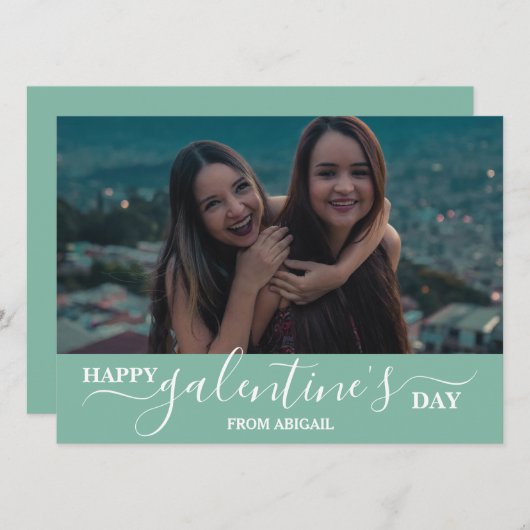 エレガントモダンGalentineの日の友最高の人写真 シーズンカード (正面/裏面)