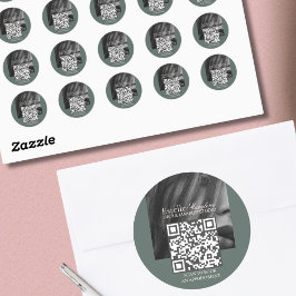 エレガントモダンGreen Brown Photo Hair Studio ラウンドシール