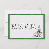 エレガントモダンGreen Frame Wedding RSVP (正面)