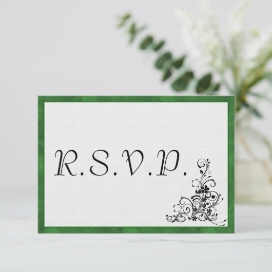 エレガントモダンGreen Frame Wedding RSVP (スタンド正面)