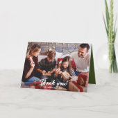 エレガントモダンGreen Holiday Photo Thank You カード (正面)