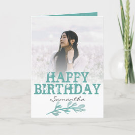 エレガントモダンGreen Photo Water Color Card カード