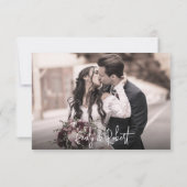 エレガントモダンGreen Script Photo結婚's サンキューカード (裏面)