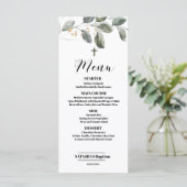 エレガントモダンGreenery Baptism 4x9 flat Menu Card メニュー (スタンド正面)