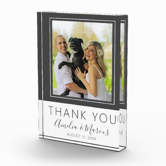 エレガントモダンGrey Script Thank 結婚's フォトブロック (右)
