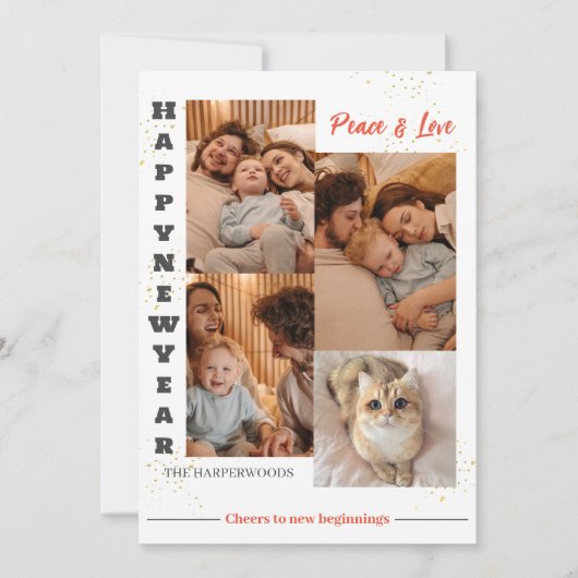 エレガントモダンHappy New Year 4数々の写真 シーズンカード (正面)
