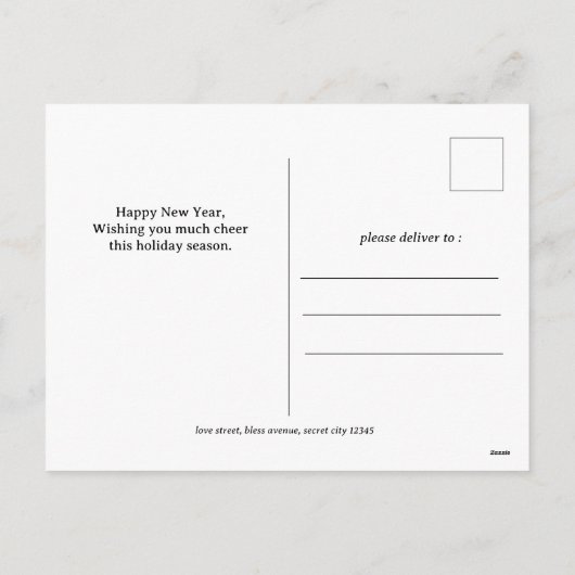 エレガントモダンHappy New Year 4数々の写真 シーズンポストカード (裏面)