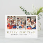 エレガントモダンHappy New Year Family Photo シーズンカード (スタンド正面)
